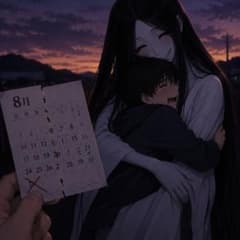 イラストポストカード 八尺様 【9月1日には自殺する子どもが多いという】のサムネイル