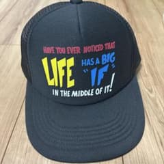 メッセージプリント トラッカーキャップ 黒　メッシュのサムネイル