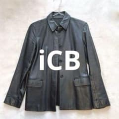 iCB ブラック レザージャケット Mサイズ ラムレザージャケット 本革 羊
