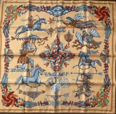 【美品】エルメス　スカーフ　カレ90LES GIROUETTES 風見鶏 美品】エルメス スカーフ カレ90LES GIROUETTES 風見鶏 - メルカリ