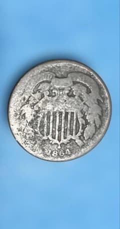 アメリカ　２セント銅貨　1864年 美品 1864年 アメリカ2セント銅貨 A - メルカリ