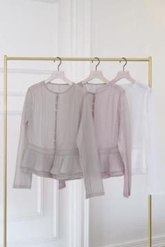 新品未使用Shimmer Knit Peplum Cardigan ホワイトS - メルカリ