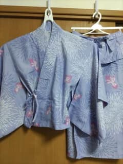 薄紫色 花火と金魚模様 浴衣 140センチのサムネイル
