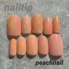 【ネイルチップ】ピンクネイル　ニュアンスネイル　桃ネイルのサムネイル