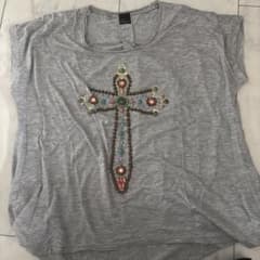 RACY RADIANT ビジュー付きクロスTシャツのサムネイル