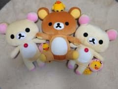 [San-X]리락쿠마 키이로이트리와 단란 봉제인형 XL2종 3체 세트