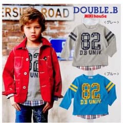 新品未使用 ダブルＢ シャツ重ね着風長袖Ｔシャツ（グレー）のサムネイル