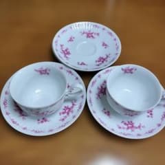 Yamaka花柄 カップ＆ソーサー 2客セット＋皿2枚のサムネイル
