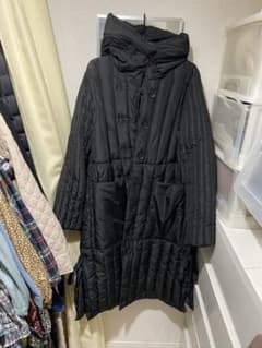 shein キルティングロングコート　ブラックのサムネイル