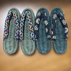 和風布製スリッパ 花柄・幾何学模様のサムネイル