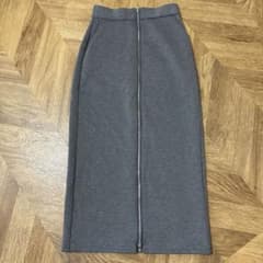 しまむら フロントジップ タイトスカート グレー