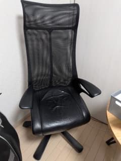 オカムラ】高級オフィスチェア CE93BS メッシュ×レザー ハイバック 