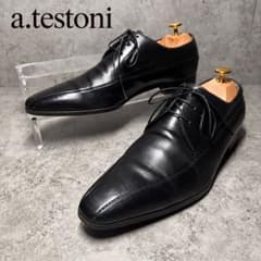 a.testoni ア・テストーニ ブラックレーベル 革靴 7.5 ブラック - メルカリ