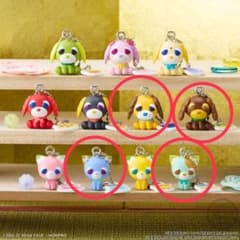 犬と猫のキャラクター ストラップ付きフィギュアセットのサムネイル