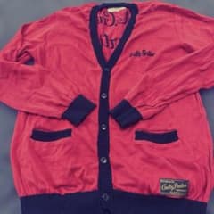 ワコマリア オールド カーディガンGuilty Parties レッド Lサイズ 