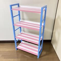 アメリカンポップカラーでかわいい♡ウッドラック4段♡棚♡オープンシェルフ アメリカンポップカラーでかわいい♡ウッドラック4段♡棚♡オープン