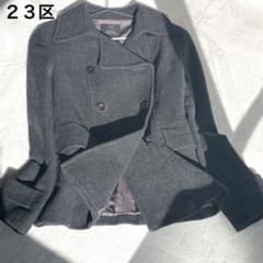 23区　ピーコート　カシミア混　ウール　38 ダークグレー　COLOMBOのサムネイル