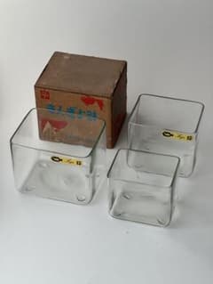 未使用】金魚鉢 昭和レトロ 曽我ガラス 3個セット 箱付き アンティーク