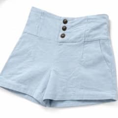 ハイウエスト ショートパンツ ライトブルーのサムネイル