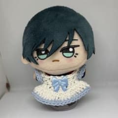 ぬいぐるみ服 ぬい服 かぎ針編み 水色 リボン ちびぐるみ　手編みのサムネイル