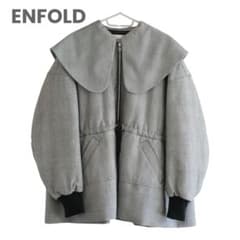 ENFOLD エンフォルド グレンチェック ビッグカラー 36 24年秋冬モデル 