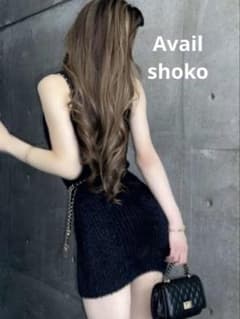 翔子 shoko アベイル Avail コラボ ロゴワンピース ブラックのサムネイル