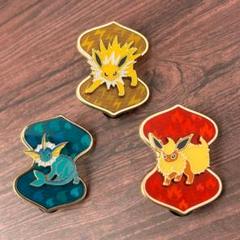 【未開封】 ポケモン花札 缶バッジ イーブイ・シャワーズ・サンダース・ブースター POKEMON with YOU 缶バッジ イーブイ シャワーズ サンダース