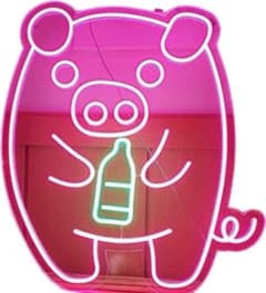 子豚　子ぶた　ブタ　チャミスル　オーダーメイド　韓国料理　LEDネオンサインのサムネイル