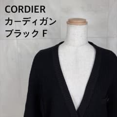 105 CORDIER Vネック リブカーディガン 黒 FREEのサムネイル