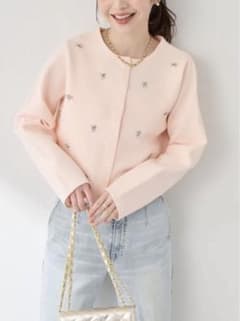 新品】ラブティックボンボン ビジュー刺繍ジャケットカーディガン
