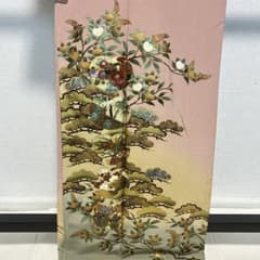 D708 色留袖　藤本隆士　一つ紋　螺鈿細工　正絹　着物　袷　しつけ糸付き極美品 D708 色留袖 藤本隆士 一つ紋 螺鈿細工 正絹 着物 袷 しつけ糸付き極美
