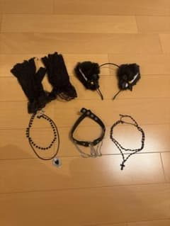 黒猫　ハロウィン　カチューシャ•レース手袋•ネックレス3種セットのサムネイル