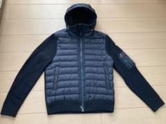 美品〕モンクレール ハイブリッドニットダウン M ネイビー - メルカリ