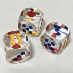 クリアダイス 3個セット カラフル サイコロ