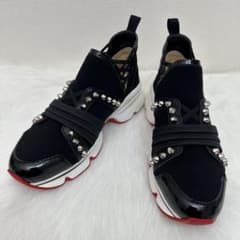 クリスチャンルブタン 123RUN スパイクスニーカー黒 38 レディースのサムネイル