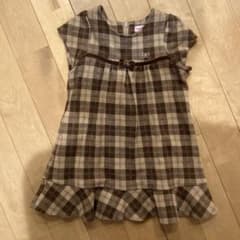 茶色系チェック柄フリルワンピースのサムネイル