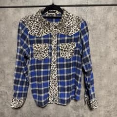 Candy Stripper スタッズ付 チェックシャツ レオパード - メルカリ
