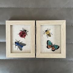 d*3様 刺繍フレーム 昆虫 ハンドメイド - メルカリ