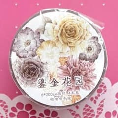 PET 鎏金花园 6cm×4m 海外マスキングテープ 海外マステ 花 - メルカリ