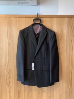 【新品】上下スーツ ストライプ柄 ブラック 92A5のサムネイル