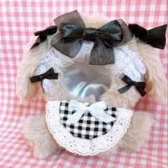 おすわりぬい服 ちびぐるみサイズ ベージュブラック たれみみうさぎ