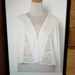 Delyle NOIR レース切替カーディガン ホワイトのサムネイル