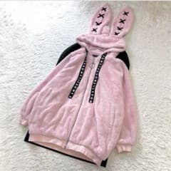 REFLEM レフレム うさ耳 パーカー うさぎ ピンク ファー - メルカリ