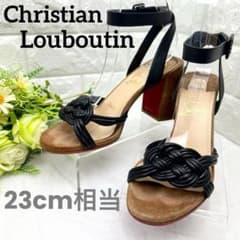 美品✨ クリスチャンルブタン レッドソール ストラップサンダル 黒 23cm 美品✨ クリスチャンルブタン レッドソール ストラップサンダル 黒