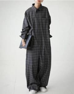 【完売品】antipuaチェック柄オールインワンのサムネイル