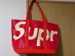 Superロゴ メッシュトートバッグ 赤 - メルカリ