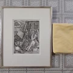 \"未使用\" アルブレヒト・デューラー 銅版画『メランコリア』ウコン布&共箱付 アルブレヒト・デューラー A. Durer銅版画『メランコリア