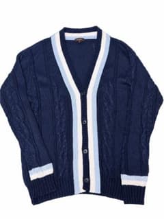 Paul Smith ケーブルニット カーディガン ネイビー Lのサムネイル