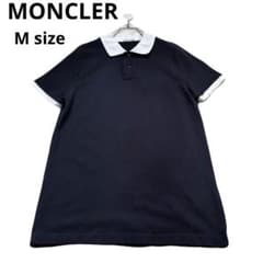 美品 最高級 MONCLER ポロシャツ ネイビー ホワイト 襟袖ライン 春夏