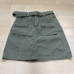 レディース カーキ ミニスカート ベルト付きのサムネイル